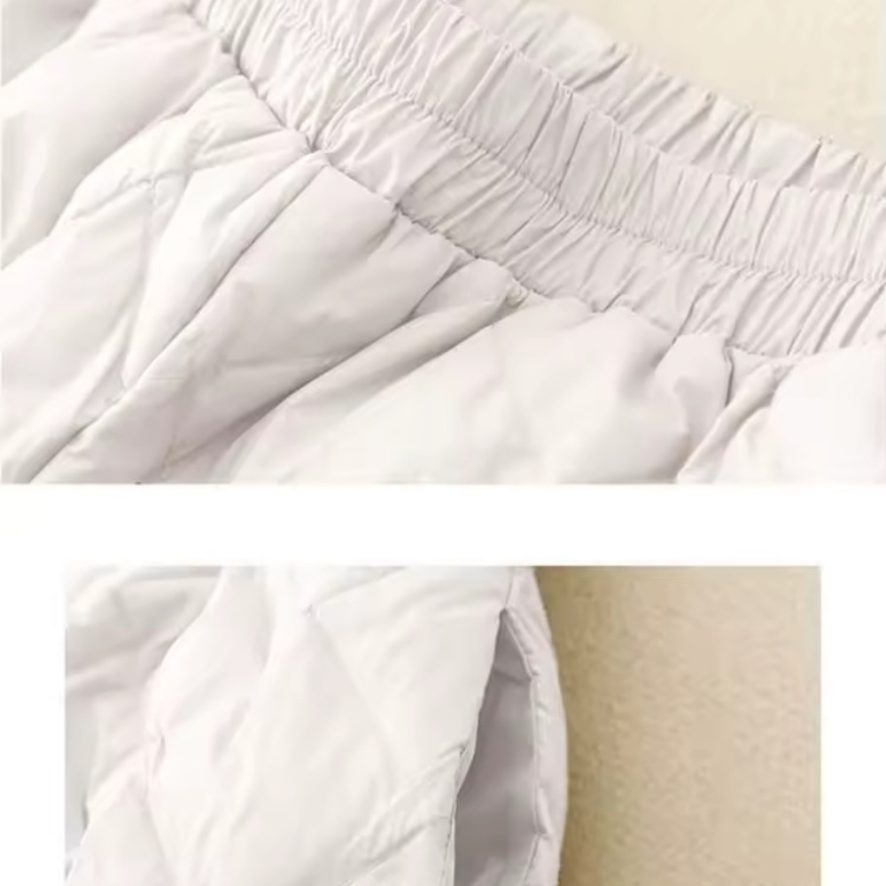 Stylish White Quilted Pants - Picture 5 of 16